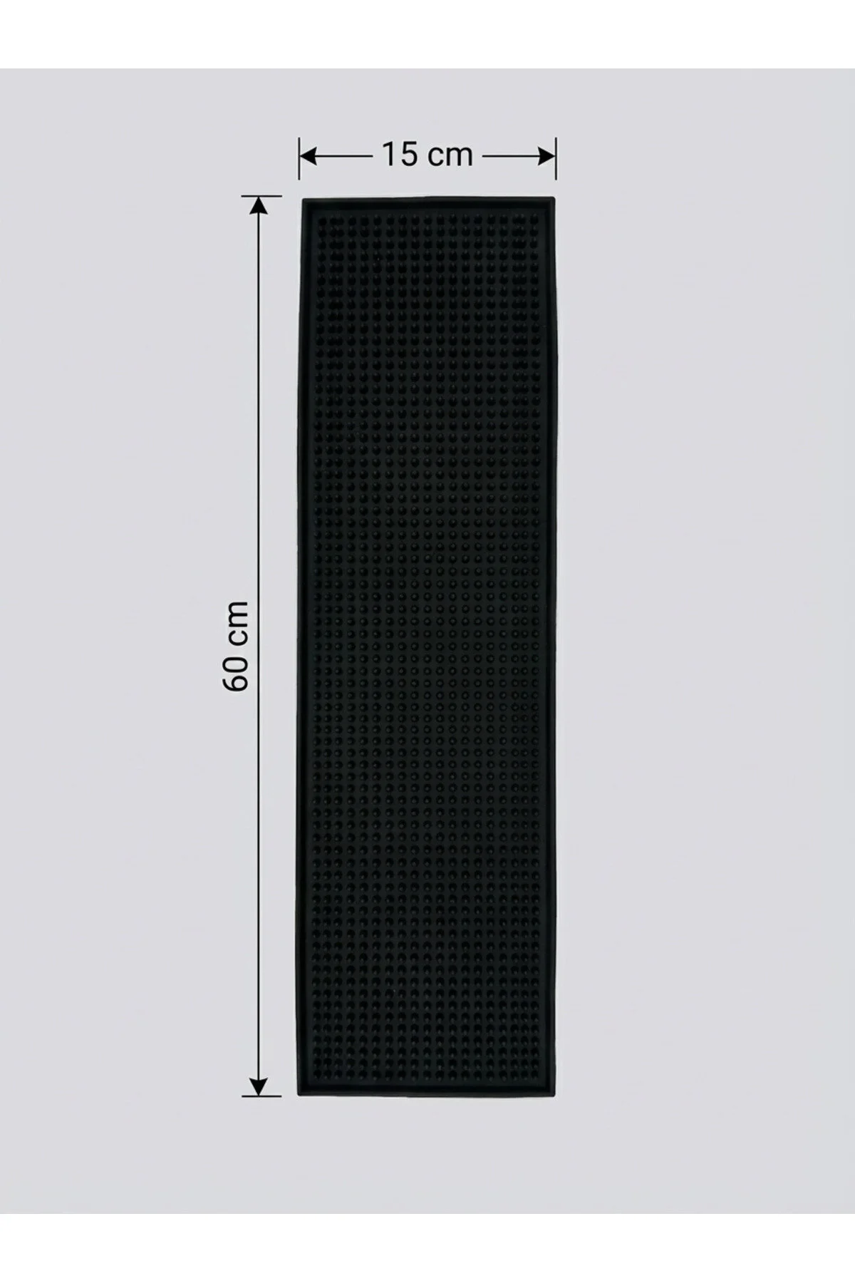 Bar Mat 60x15 %100 Silikon Kaymaz Sıvı Tutucu Bardak / Kafe / Bar Siyah