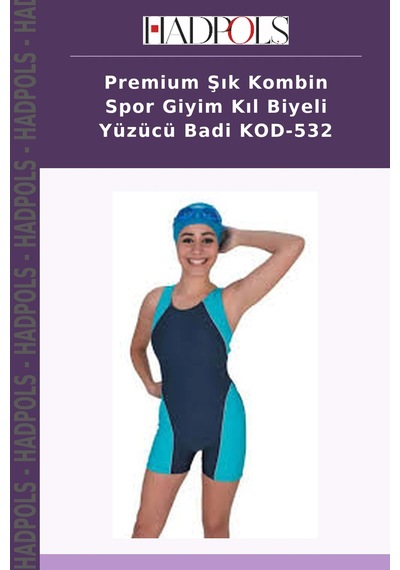 Hadpols Premium Şık Kombin Spor Giyim Kıl Biyeli Yüzücü Badi Kod-532 Çok Renkli