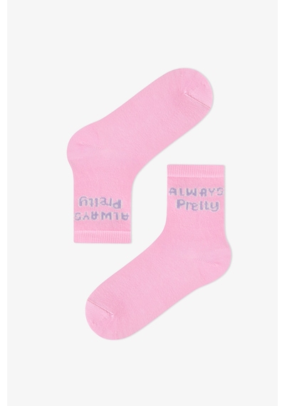 Penti Kız Çocuk Pembe Fluffy Cat Kedi Desenli Pamuklu 4 Çift Soket Çorap
