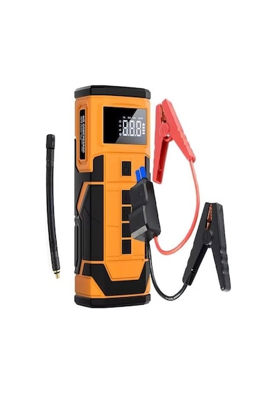 Auhma A5577 4'ü 1 Arada Akü Takviyeli Şarjlı Hava Pompası 8.000 Mah Powerbank & Dijital Fener