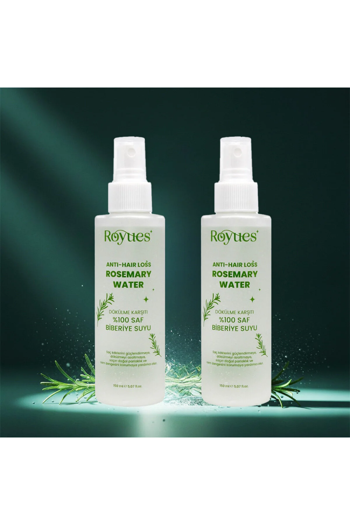 2'li Biberiye Suyu Dökülme Karşıtı Ve Saç Uzatma Etkili Saç Toniği 150 Ml Pure Rosemary Water
