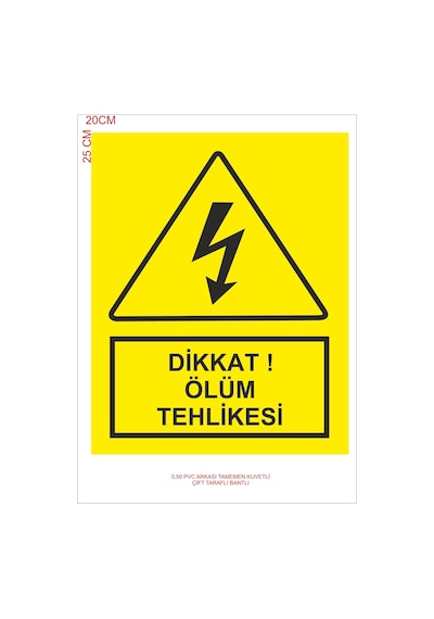 Ölüm Tehlikesi 20 x 25 CM Pvc 1 Adet