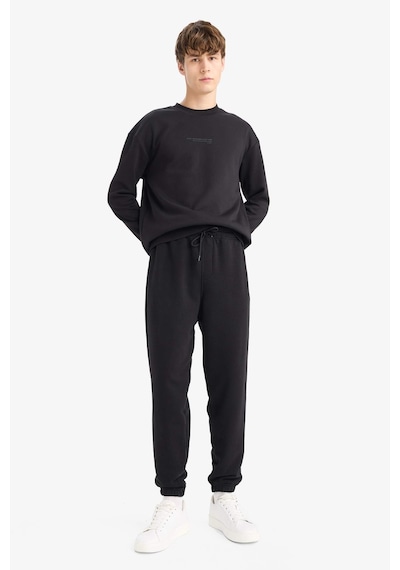 Defacto Regular Fit Beli Bağcılı Paçası Lastikli Cepli Basic Düz Jogger Eşofman Altı E9427AX25AU Siyah
