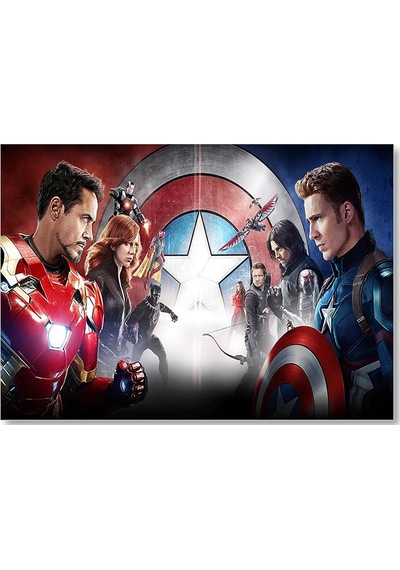 Cakasepetim Kaptan Amerika İç Savaş Karınca Adam Kara Panter Marvel Görseli Ahşap Mdf Tablo