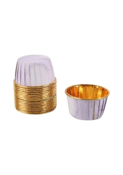 Cupcake/muffin /suffle Kek Kapsülü Mor Mermer Desenli 50 Li Yeşil