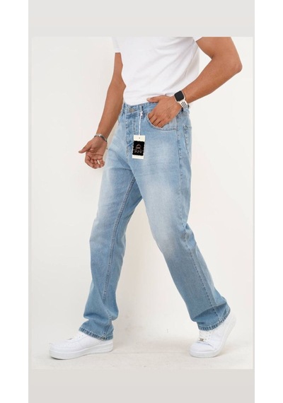 Açık Mavi Taşlamalı Baggy Pantolon Açıkmavitaşlama