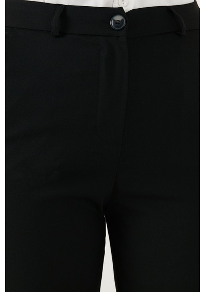 Lela Yüksek Bel Regular Fit Bol Paça Bayan Pantolon 611Pl030W4 Siyah