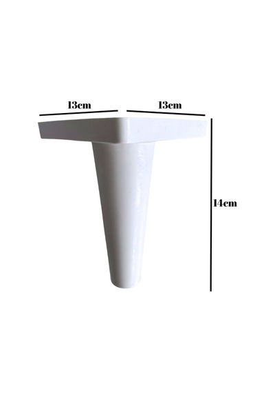 Rüzgar Plastik 14cm Ayak Mobilya Masa Ve Dolap Ayağı 14cm Beyaz 4 Adet Beyaz