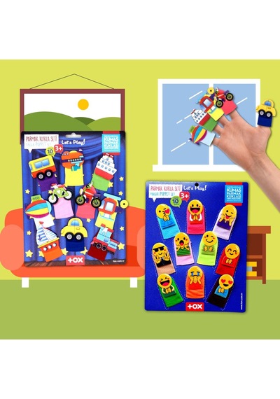 2 Set 20 Parça Tox Taşıtlar ve Emojiler Parmak Kukla T106 T181