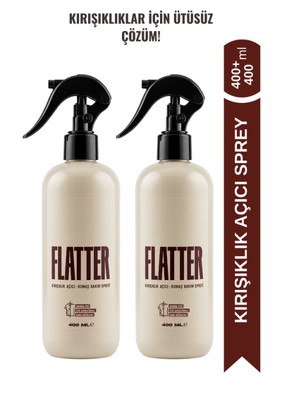 Flatter Kırışıklık Açıcı & Kumaş Bakım Spreyi - Ütüsüz Pratik Çözüm 400ml X 2 2'li Set