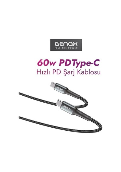 Pd Type-c Ultra Hızlı Kırılmaz Siyah Şarj Kablosu