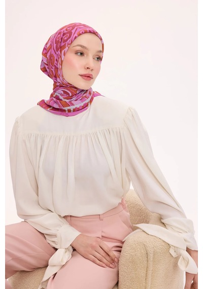 Silk Home Dört Mevsim Antik Motif Viskon Velora Eşarp 6420 Taba
