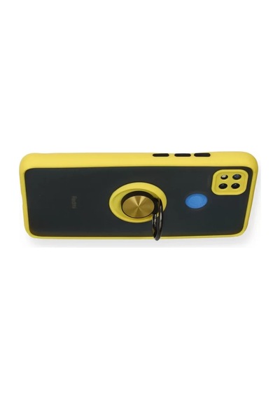 Newface Xiaomi Redmi 9c Kılıf Montreal Yüzüklü Silikon Kapak - Sarı