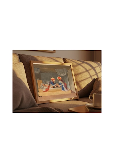 Rönesans Fra Angelico Justinianus'un İyileştirilmesi Çerçevesiz Poster 21x30 Cm A4 Tablo Rönesans