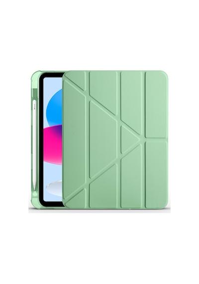 Apple İpad 10.9 2022 Uyumlu 10.nesil Kılıf Kalem Bölmeli Farklı Stand Arkası Yumuşak Silikon Arka Kapak