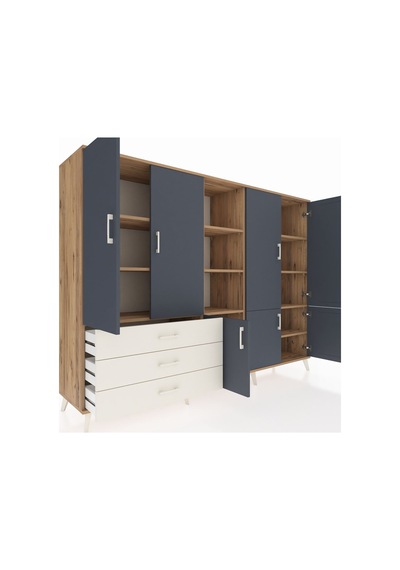 Hyperion Dolap 11 Raflı 3 Çekmeceli 7 Kapaklı 220x44x163 Çam-antr Çam-antrasit/aytaşı Hyperion Dolap 11 Raflı 3 Çekmeceli 7 Kapaklı 220x44x163 Çam-antr Çam-antrasit/aytaşı