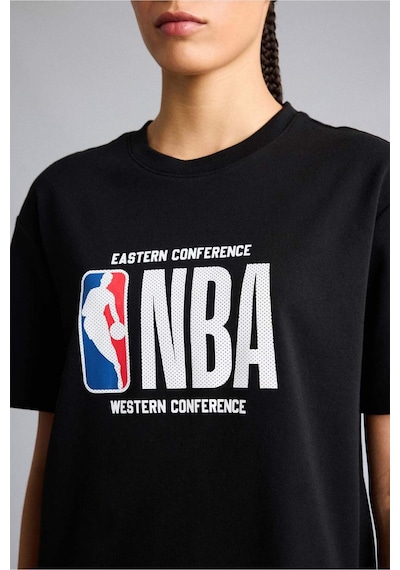 Defacto Nba Wordmark Relax Fıt Kısa Kollu Tişört G0717ax26spbk81 Siyah-bk81