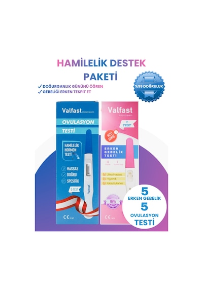 Hamilelik Destek Paketi 5 Ovulasyon Yumurtlama + 5 Erken Gebelik Testi