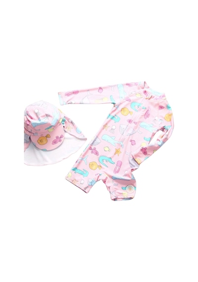 Petityu Upf50+ Kız Çocuk Pembe Hizli Kuruyan Kolay Giyilen Fermuarli Tulum Mayo Sapka Set Pembe Petityu Upf50+ Kız Çocuk Pembe Hizli Kuruyan Kolay Giyilen Fermuarli Tulum Mayo Sapka Set Pembe