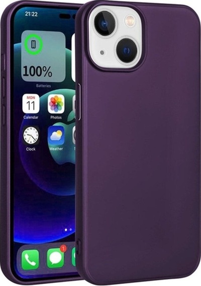 Apple Uyumlu iPhone 15 Plus Kılıf Zore Premier Silikon Kapak Derin Mor