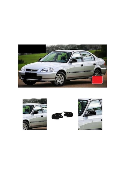 Honda Civic EK Batman Yarasa Ayna Kapağı Piano Black / 1996-2000