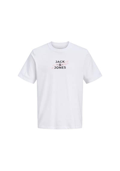 Jack & Jones Erkek Gögüs Baskili Regular Fit Tisört - Eterna - 12298583 Beyaz