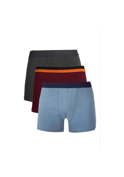 Akbeniz Erkek Penye 3'Lü Boxer 40093-Çok Renkli