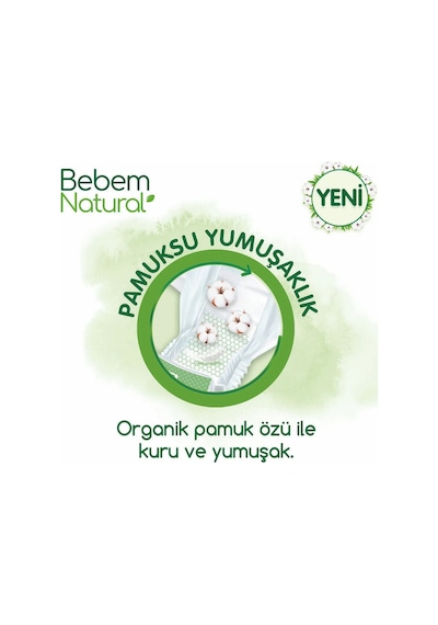 Bebem Bebek Bezi Natural Beden:4 7-14kg Maxi 208 Adet 4 Numara
