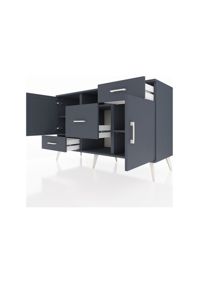 Hyperion Konsol 4 Raflı 3 Çekmeceli 2 Kapaklı 132x44x83 Antrasit-antrasit Antrasit Hyperion Konsol 4 Raflı 3 Çekmeceli 2 Kapaklı 132x44x83 Antrasit-antrasit Antrasit