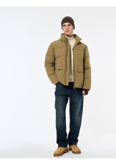 Koton Uzun Kollu Kapaklı Cep Detaylı Fermuarlı Slim Fit Dik Yaka Kışlık Şişme Mont Bej 6wam20125hw Ekru Koton Uzun Kollu Kapaklı Cep Detaylı Fermuarlı Slim Fit Dik Yaka Kışlık Şişme Mont Bej 6wam20125hw Ekru