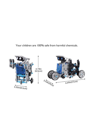 Acelife Acelıfe Çocuklar Için Güneş Enerjili Robot Oyuncak, 12'si 1 Arada Stem Kit, Kendin Yap Inşaat Beceri Oyuncakları