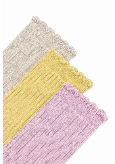 Orbis 3'lü Kadın Simli Fashion Ribli Çorap Pastel Tonları