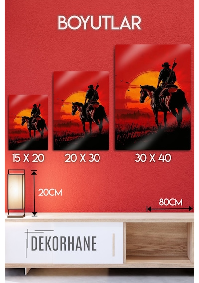 Metal Baskı Parlak Duvar Tablosu - Rdr2 - Red Dead Redemption 2, Oyun Posteri