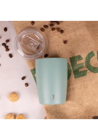 Lurch - "coffee-to-go" 300 Ml Adaçayı Yeşil, Paslanmaz Çelik Termos - Çift Cidarlı - 270984 Beyaz