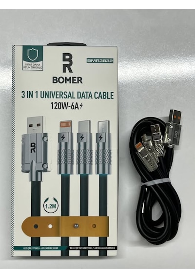 Bomer Bmr3832 3ın1 Üniversal Şarj Kablosu Usb To Type-c