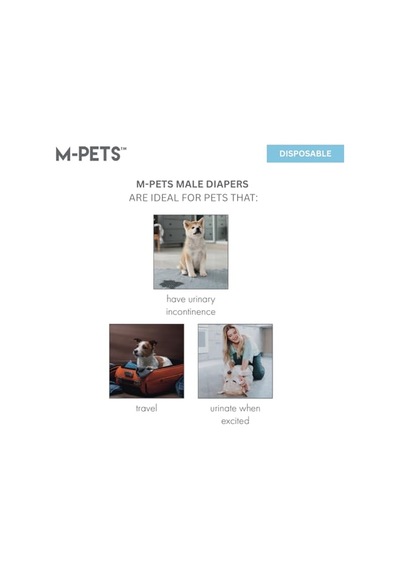 M-pets Dıapers Erkek Köpekler İçin Külot Xl 12li