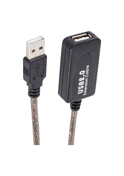 Powermaster Pm-4493 5 Metre Şeffaf Korumalı Usb 2.0 Uzatma Kablosu