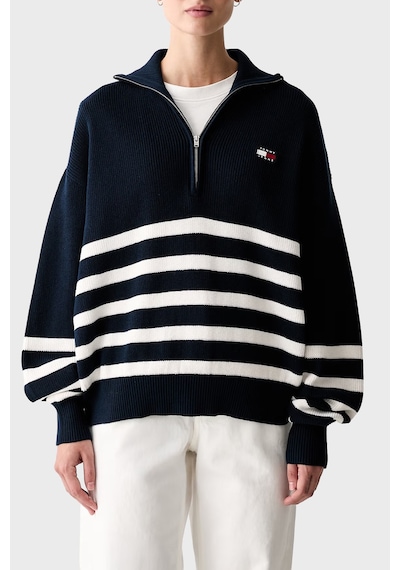 Tommy Jeans Yarım Fermuarlı Çizgili Relaxed Fit Dik Yaka Logolu Kazak Kadın Kazak Dw0dw22928 0a9 Mavi Tommy Jeans Yarım Fermuarlı Çizgili Relaxed Fit Dik Yaka Logolu Kazak Kadın Kazak Dw0dw22928 0a9 Mavi