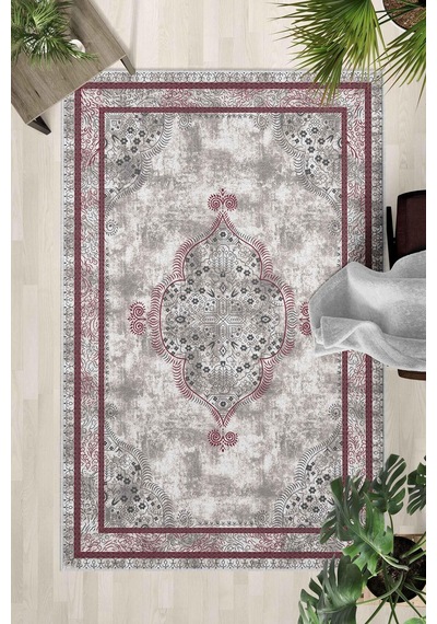 Kaymaz Taban Yıkanabilir Halı Mutfak, Salon, Yatak Odası İçin Modern Dijital Baskı Halı Slnhalı57 - 221 Çok Renkli