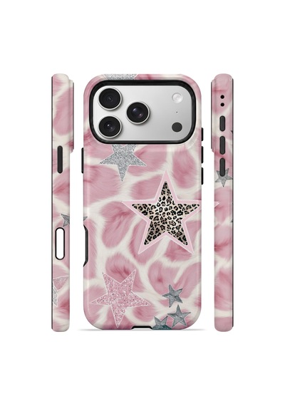 Velvoria Valestra Pembe Saten Yıldız Apple iPhone Uyumlu 17 Pro Darbe Korumalı Kılıf Valestra Select - Pembe Saten Yıldız