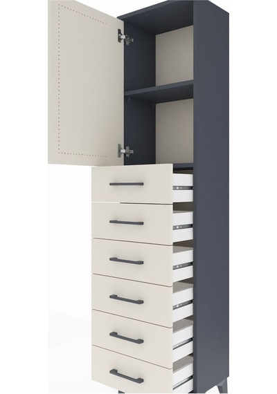 Arges Dolap 2 Raflı 6 Çekmeceli Tek Kapaklı 44x30x182 Antrasit-aytaşı Aytası Arges Dolap 2 Raflı 6 Çekmeceli Tek Kapaklı 44x30x182 Antrasit-aytaşı Aytası