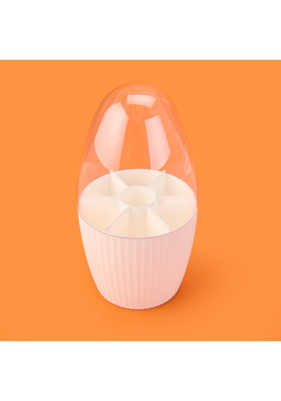Bölmeli Fırçalık Organizer - Beyaz - 25x13 Cm Çok Renkli