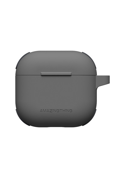 Apple Uyumlu AirPods 4 Kılıf Amazingthing Airbag Köşe Tasarımlı Omni Serisi Silikon Kılıf Siyah