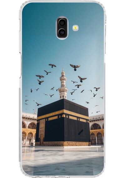 Samsung Galaxy J6 Plus Uyumlu Kabe Umre Ve Kuşlar Baskılı Silikon Kılıf Renkli
