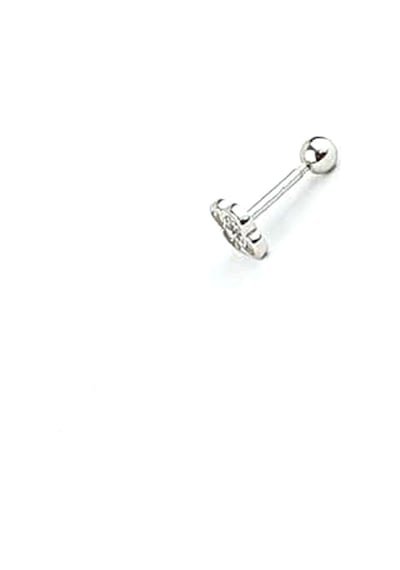 Zirkon Taş Detaylı Yonca Figürlü 925ayar Gümüş Tragus Helix Kikirdak Piercing Gümüş