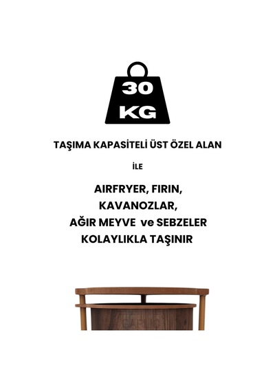 Ahşap Sebzelik Geleneksel Tasarım Yuvarlak Kemençe Desenli 2 X 7 + 3 Kg Kapasiteli Hazır Gönderim Diğer