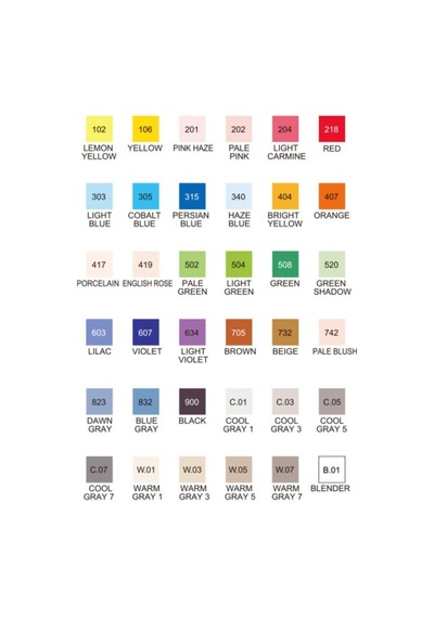 Kurecolor Twin Ws Marker 36'Lı Set Kc-3000-36V
