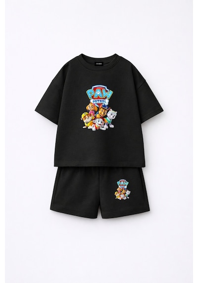 Fasardi Paw Patrol Baskılı Oversize %100 Pamuk Tişört Şort Çocuk 2li Takım Siyah Fasardi Paw Patrol Baskılı Oversize %100 Pamuk Tişört Şort Çocuk 2li Takım Siyah