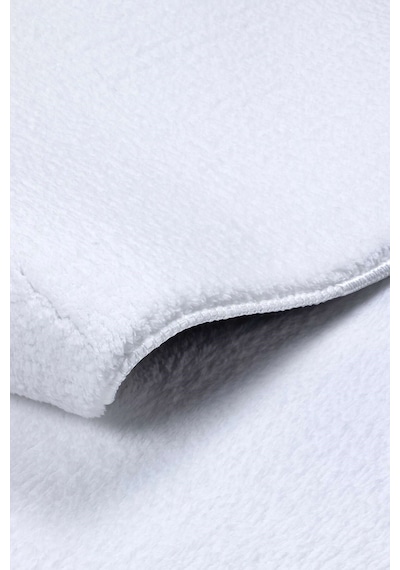 Vl Oval Comfort Overloklu Beyaz Peluş Halı Beyaz Oval Overlok