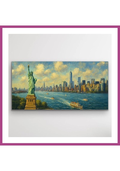 Gees Global Özgürlük Heykeli Kanvas Tablo 60x120cm Gbzs Çok Renkli